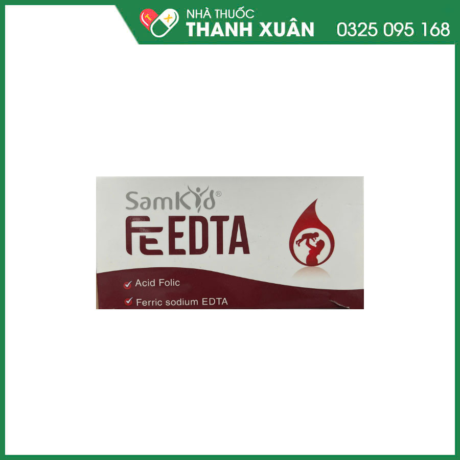 Samkid FeEDTA bổ sung sắt và acid folic cho cơ thể, hỗ trợ quá trình tạo máu, giúp giảm tình trạng thiếu máu do thiếu sắt